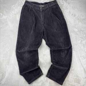 Savane Y2K Wide Wale Corduroy Pleated Pants Brown Men's 34x32 Relaxed Fit VTG